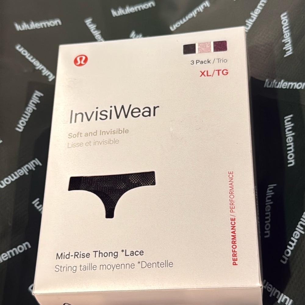 Lululemon InvisiWear Mid-Rise Thong Underwear Lace 3 Pack size XL nwt - Picture 3 of 5